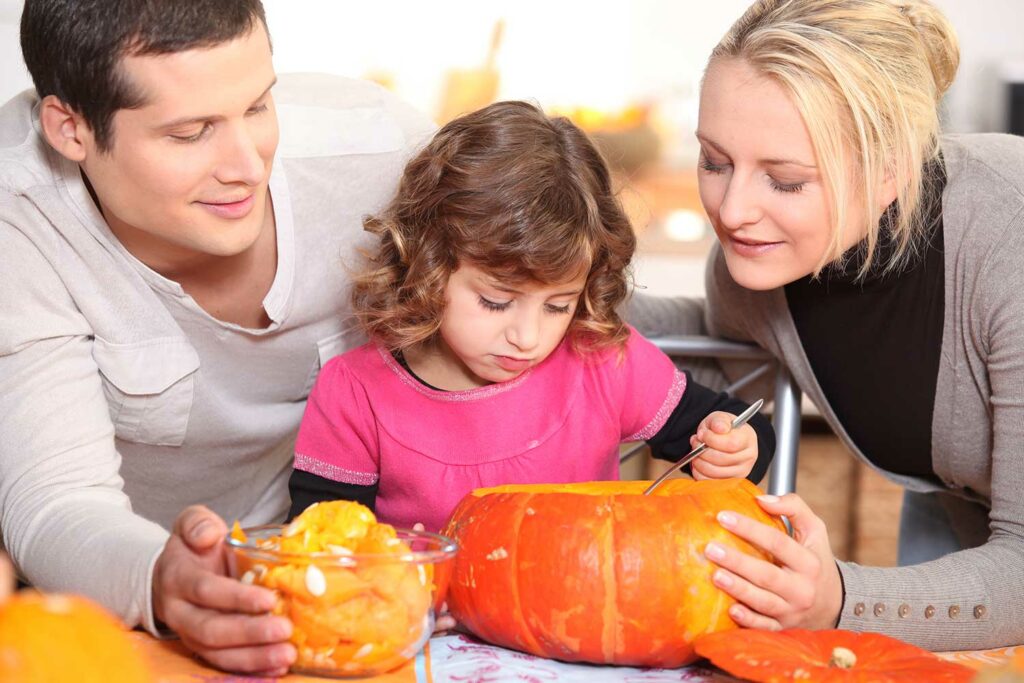 adult supervision during pumpkin carving